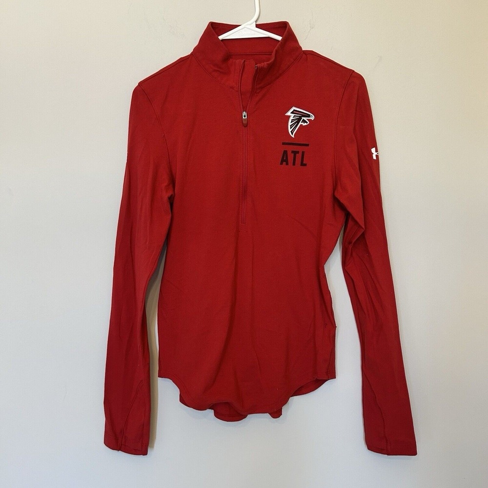 Under Armour Pullover Womens Small Red Atlanta Falcons NFL Combine Quarter Zip